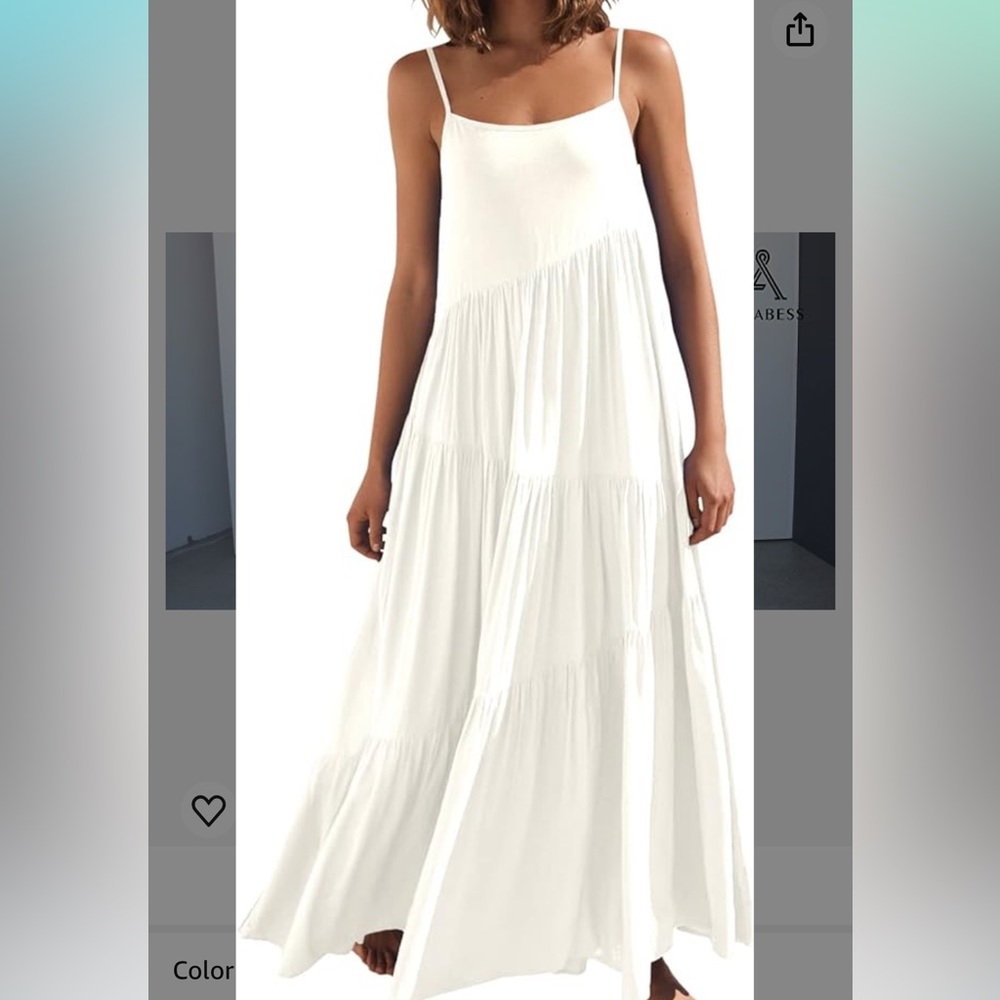 ANRABESS Women’s Summer Casual Loose Sleeveless Spaghetti Strap dress